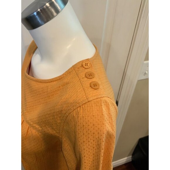 A.P.C. Rue Madame Paris Yellow Textured Shift Dress W/ Shoulder Button, Size XS - Picture 4 of 6